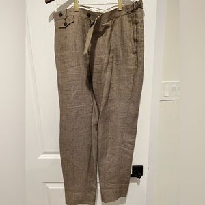 Suitsupply Men's Brown Plaid Pants
